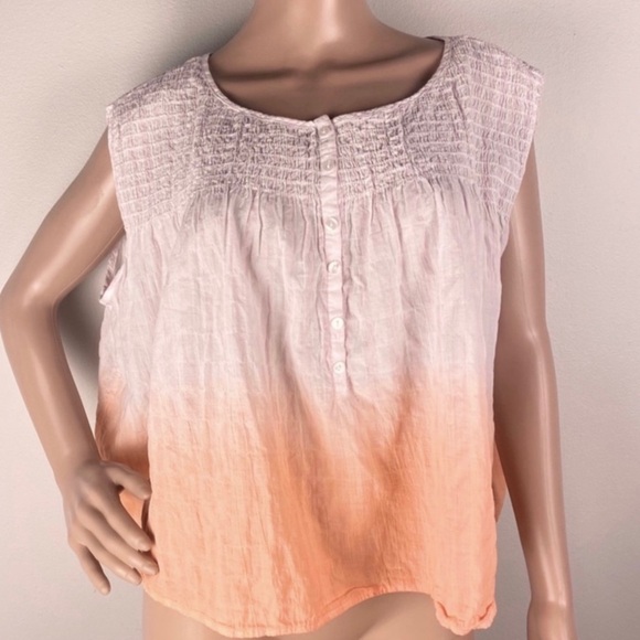 NEW FREE PEOPLE OMBRÉ SLEEVELESS BLOUSE - Picture 2 of 9